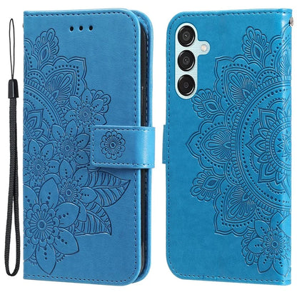 For Samsung Galaxy M15 5G / F15 5G Case Flower Pattern Wallet Stand PU Leather Phone Cover