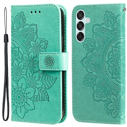 For Samsung Galaxy M15 5G / F15 5G Case Flower Pattern Wallet Stand PU Leather Phone Cover