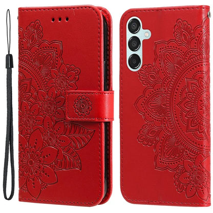 For Samsung Galaxy M15 5G / F15 5G Case Flower Pattern Wallet Stand PU Leather Phone Cover