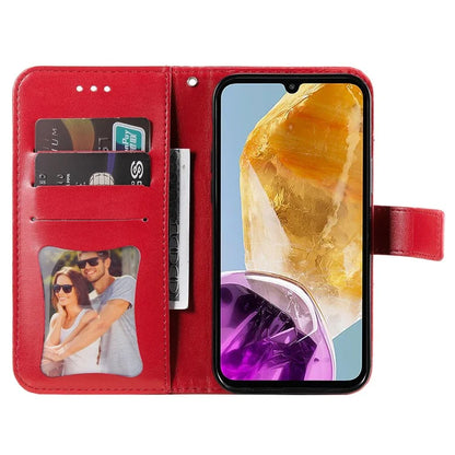For Samsung Galaxy M15 5G / F15 5G Case Flower Pattern Wallet Stand PU Leather Phone Cover