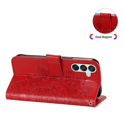 For Samsung Galaxy M15 5G / F15 5G Case Flower Pattern Wallet Stand PU Leather Phone Cover