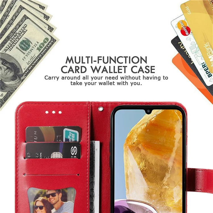 For Samsung Galaxy M15 5G / F15 5G Case Flower Pattern Wallet Stand PU Leather Phone Cover