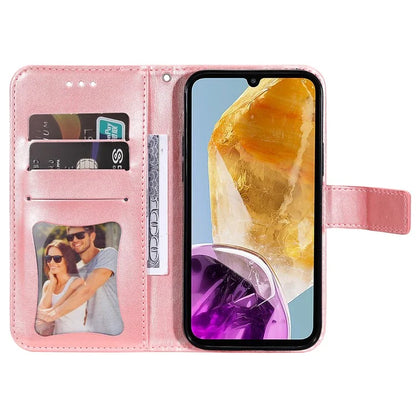 For Samsung Galaxy M15 5G / F15 5G Case Flower Pattern Wallet Stand PU Leather Phone Cover