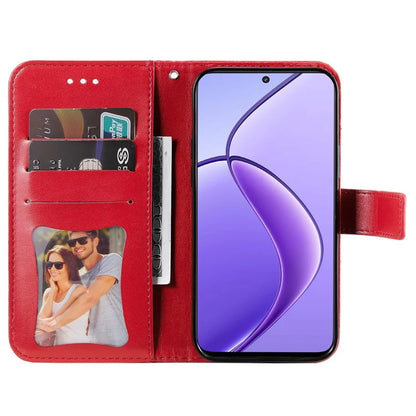 For Realme 12 5G Case Flower Pattern Wallet Stand PU Leather Phone Cover