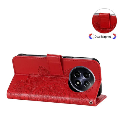 For Realme 12 5G Case Flower Pattern Wallet Stand PU Leather Phone Cover