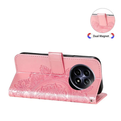 For Realme 12 5G Case Flower Pattern Wallet Stand PU Leather Phone Cover