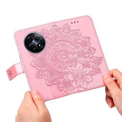 For Realme 12 5G Case Flower Pattern Wallet Stand PU Leather Phone Cover