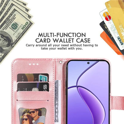 For Realme 12 5G Case Flower Pattern Wallet Stand PU Leather Phone Cover