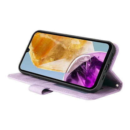 For Samsung Galaxy M15 5G / F15 5G Wallet Case Skin-touch Feel Leather Phone Cover
