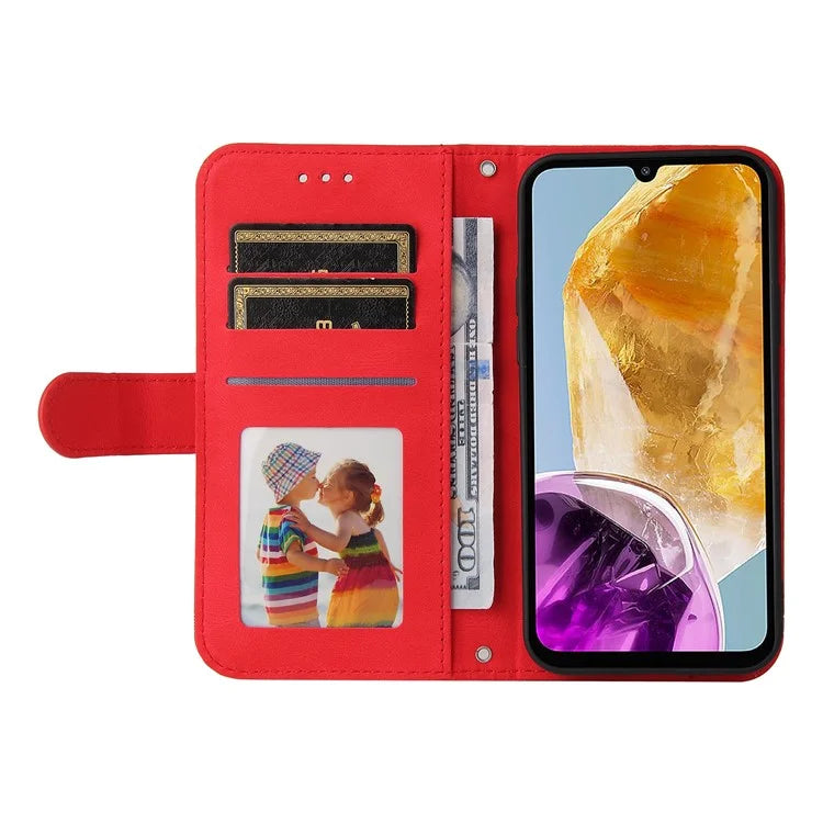 For Samsung Galaxy M15 5G / F15 5G Wallet Case Skin-touch Feel Leather Phone Cover