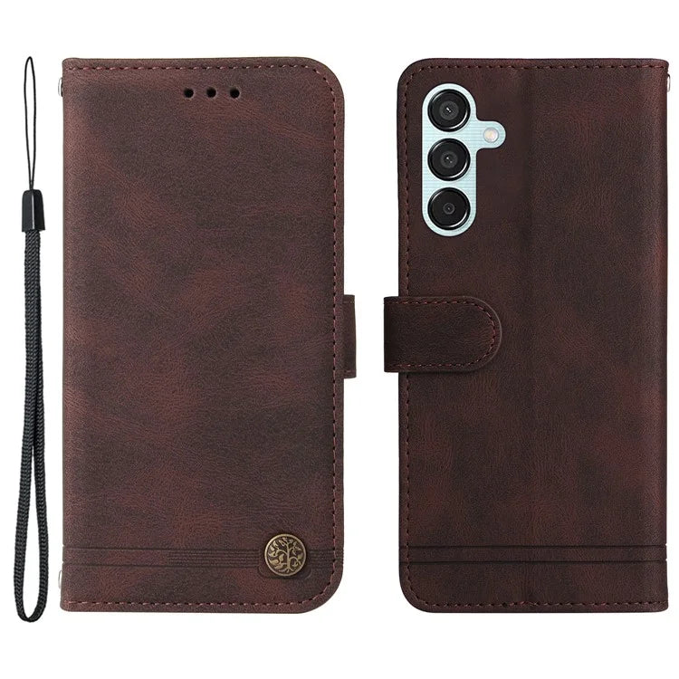 For Samsung Galaxy M15 5G / F15 5G Wallet Case Skin-touch Feel Leather Phone Cover