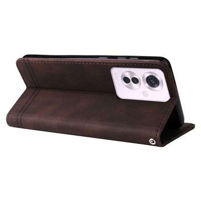 For Oppo Reno11 F 5G / F25 Pro 5G Magnetic Case PU Leather Flip Stand Phone Cover
