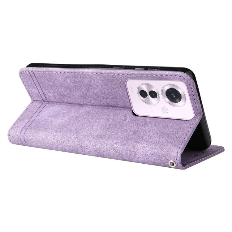 For Oppo Reno11 F 5G / F25 Pro 5G Magnetic Case PU Leather Flip Stand Phone Cover