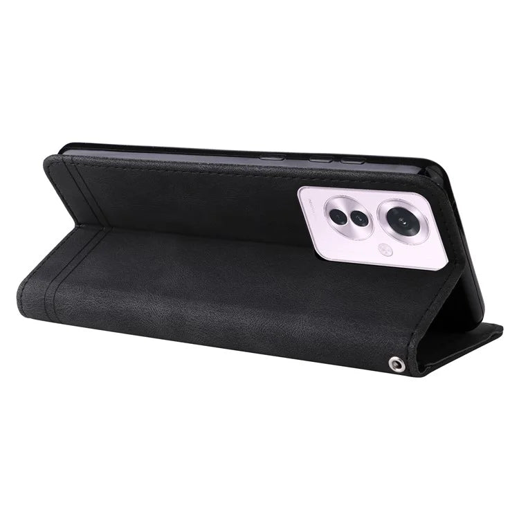 For Oppo Reno11 F 5G / F25 Pro 5G Magnetic Case PU Leather Flip Stand Phone Cover