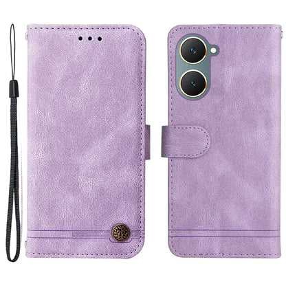 For vivo Y03 Case Skin-touch PU Leather Phone Stand Cover