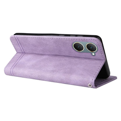 For vivo Y03 Case Skin-touch PU Leather Phone Stand Cover