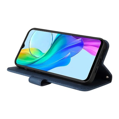 For vivo Y03 Case Skin-touch PU Leather Phone Stand Cover