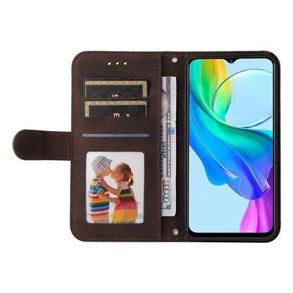 For vivo Y03 Case Skin-touch PU Leather Phone Stand Cover