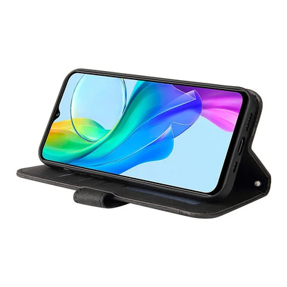 For vivo Y03 Case Skin-touch PU Leather Phone Stand Cover