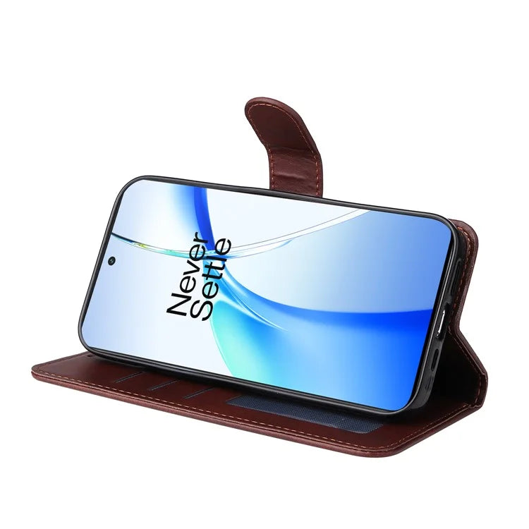For OnePlus Ace 3V 5G Case PU Leather 3 Card Slots Wallet Calf Texture Phone Cover