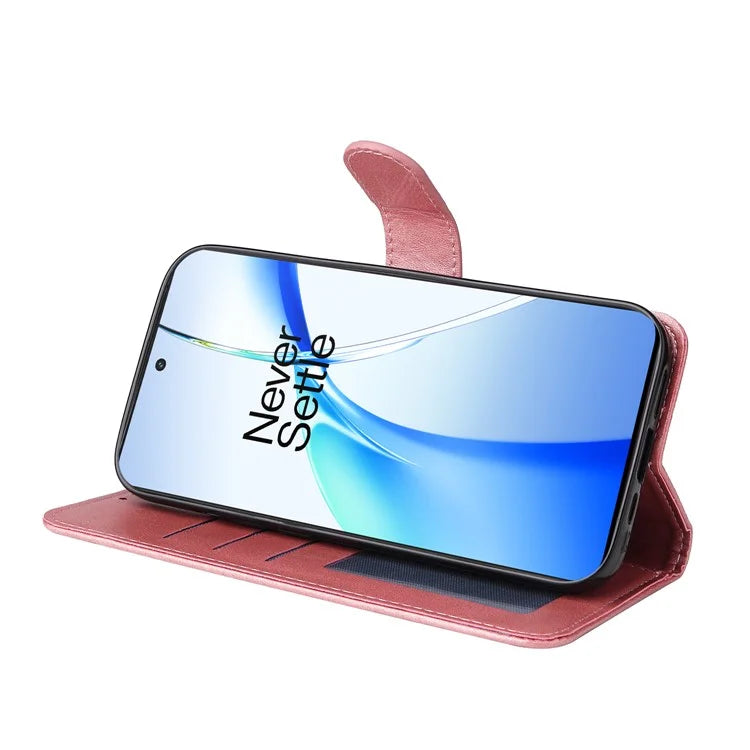 For OnePlus Ace 3V 5G Case PU Leather 3 Card Slots Wallet Calf Texture Phone Cover