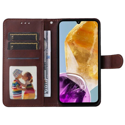 For Samsung Galaxy M15 5G / F15 5G Case PU Leather Phone Cover with Viewing Stand / 3 Card Holder