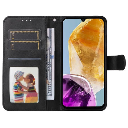 For Samsung Galaxy M15 5G / F15 5G Case PU Leather Phone Cover with Viewing Stand / 3 Card Holder