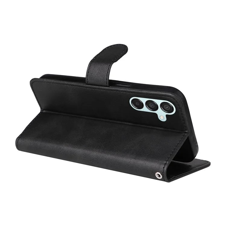 For Samsung Galaxy M15 5G / F15 5G Case PU Leather Phone Cover with Viewing Stand / 3 Card Holder