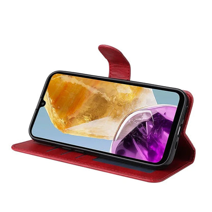 For Samsung Galaxy M15 5G / F15 5G Case PU Leather Phone Cover with Viewing Stand / 3 Card Holder