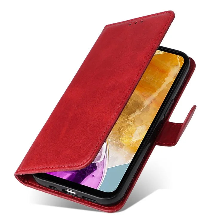 For Samsung Galaxy M15 5G / F15 5G Case PU Leather Phone Cover with Viewing Stand / 3 Card Holder