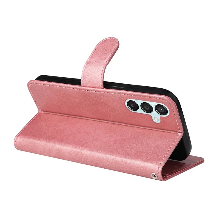 For Samsung Galaxy M15 5G / F15 5G Case PU Leather Phone Cover with Viewing Stand / 3 Card Holder