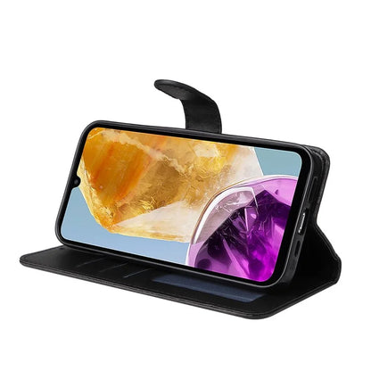 For Samsung Galaxy M15 5G / F15 5G Case PU Leather Phone Cover with Viewing Stand / 3 Card Holder