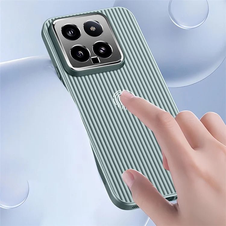 For Xiaomi 14 PC+TPU Back Case Anti-Scratch Metal Lens Frame Phone Cover