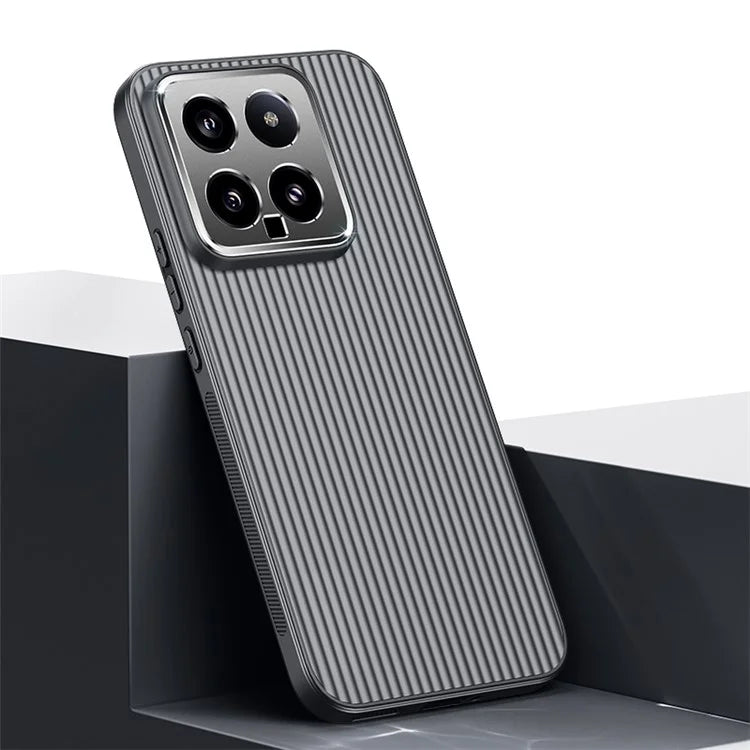For Xiaomi 14 PC+TPU Back Case Anti-Scratch Metal Lens Frame Phone Cover