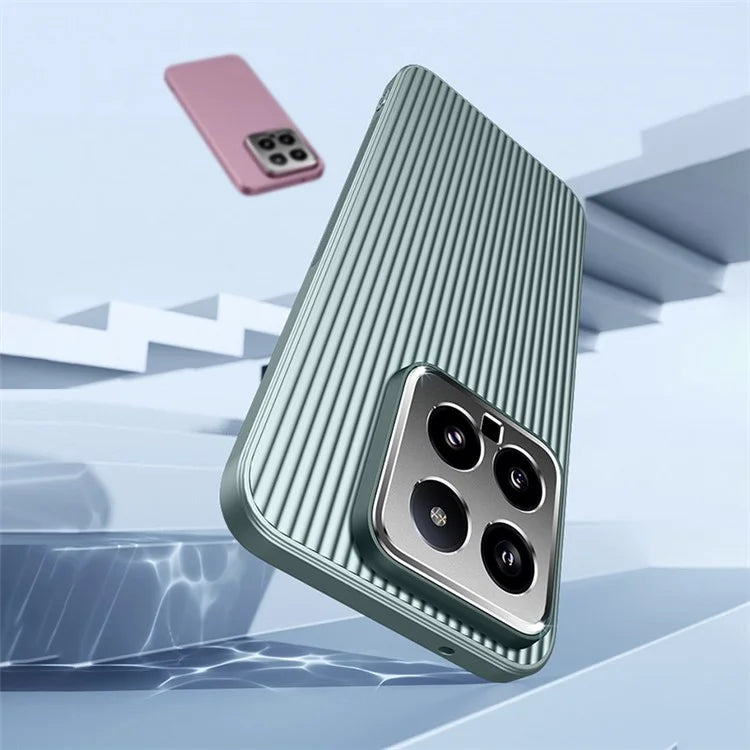 For Xiaomi 14 PC+TPU Back Case Anti-Scratch Metal Lens Frame Phone Cover