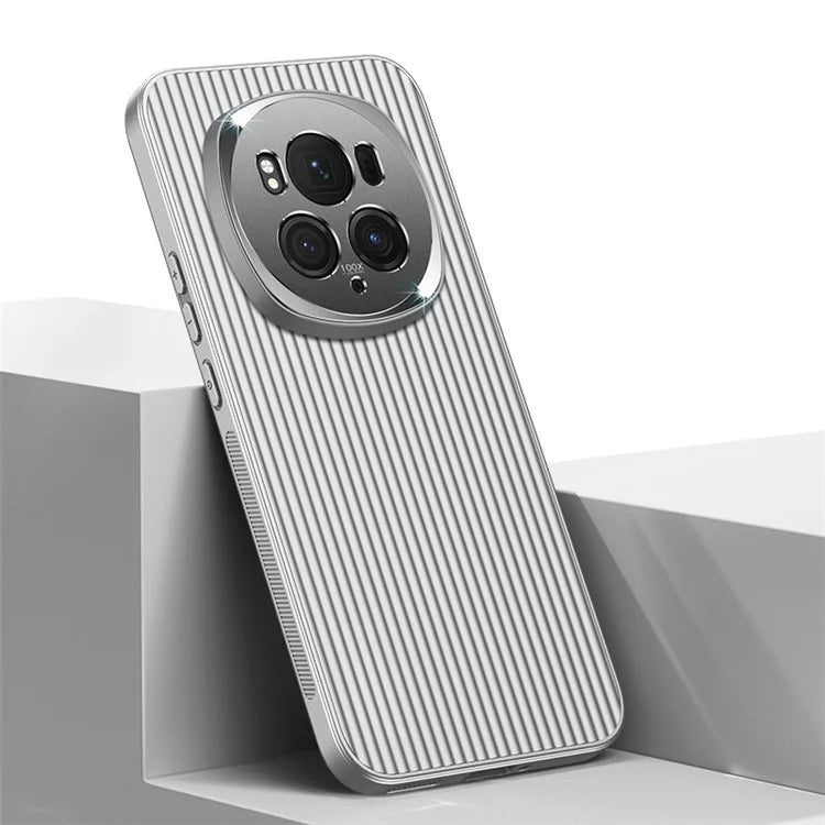 For Honor Magic6 Pro 5G Anti-drop PC+TPU Back Case Metal Lens Frame Phone Cover