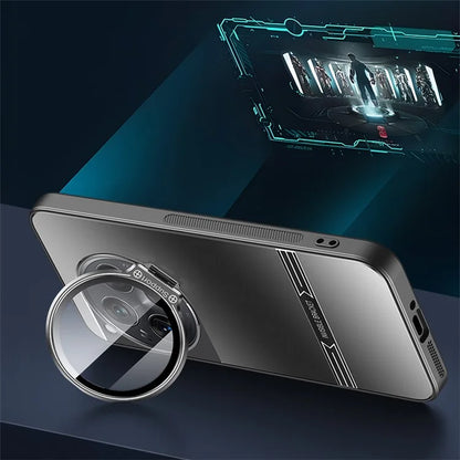 For OnePlus 12 5G Cell Phone Cases Matte PC+TPU Cover with Lens Frame Kickstand