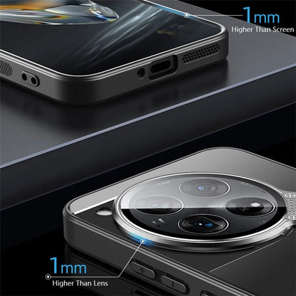For OnePlus 12 5G Cell Phone Cases Matte PC+TPU Cover with Lens Frame Kickstand