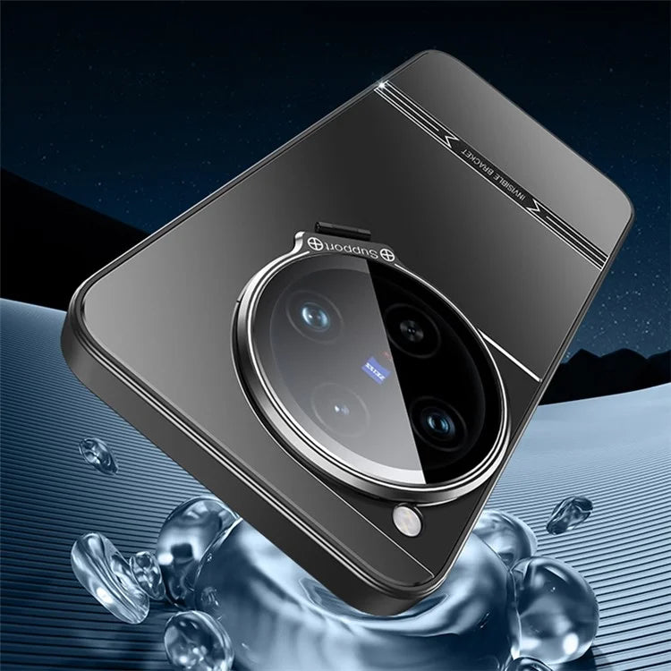 For OnePlus 12 5G Cell Phone Cases Matte PC+TPU Cover with Lens Frame Kickstand