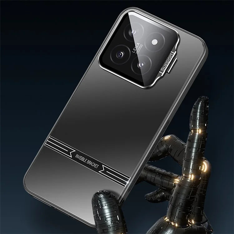 For Xiaomi 14 Matte Cell Phone Cases PC+TPU Cover with Lens Frame Kickstand