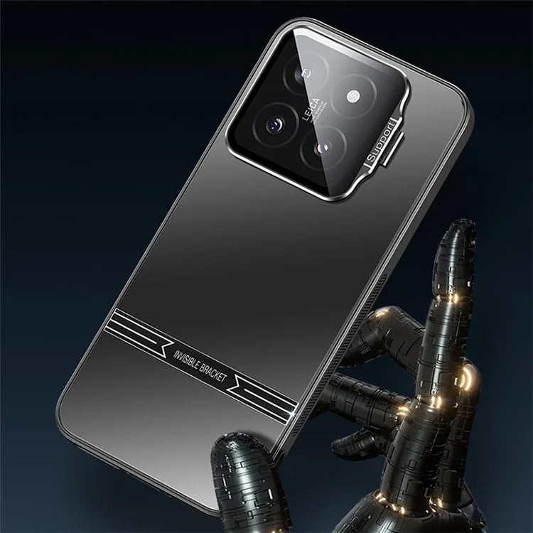 Phone Case for Xiaomi 14 Pro Matte PC+TPU Cover with Lens Frame Kickstand