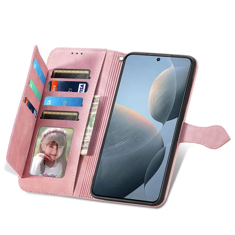 For Xiaomi Redmi K70E 5G / Poco X6 Pro 5G Leather Cover Flip Phone Case Wallet Stand Zipper Design