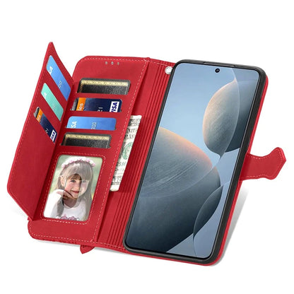 For Xiaomi Redmi K70E 5G/Poco X6 Pro 5G Leather Cover Flip Phone Case Wallet Stand Zipper Design