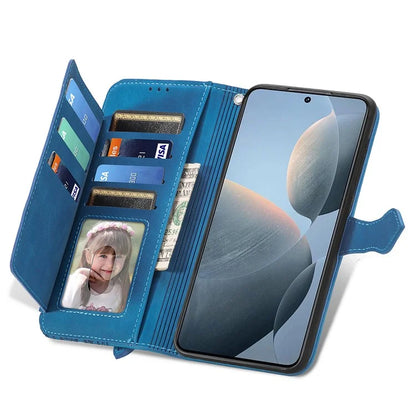 For Xiaomi Redmi K70E 5G/Poco X6 Pro 5G Leather Cover Flip Phone Case Wallet Stand Zipper Design