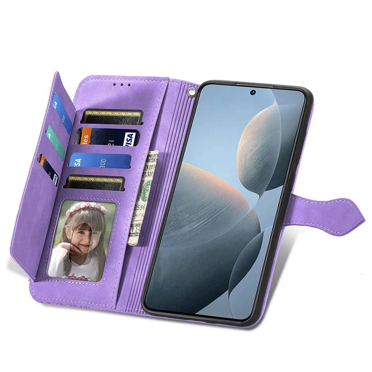 For Xiaomi Redmi K70E 5G/Poco X6 Pro 5G Leather Cover Flip Phone Case Wallet Stand Zipper Design