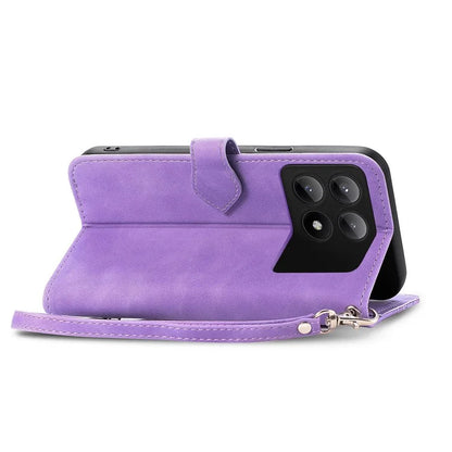 For Xiaomi Redmi K70E 5G/Poco X6 Pro 5G Leather Cover Flip Phone Case Wallet Stand Zipper Design