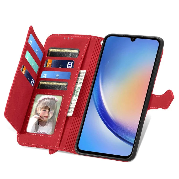 For Samsung Galaxy A15 4G / A15 5G Case Flower Imprinted Anti-Drop Leather Flip Phone Cover
