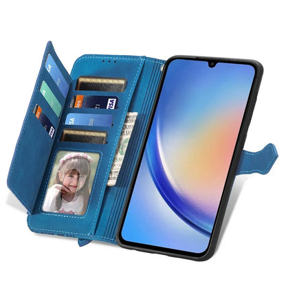 For Samsung Galaxy A15 4G / A15 5G Case Flower Imprinted Anti-Drop Leather Flip Phone Cover