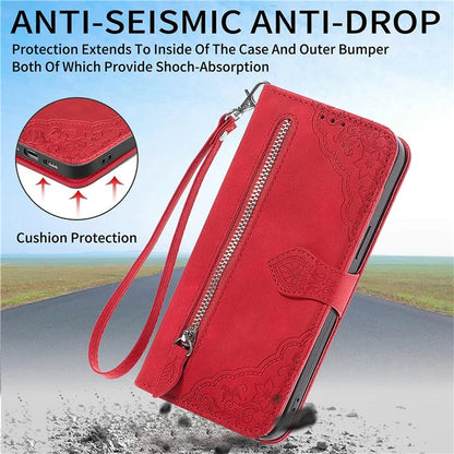 For Samsung Galaxy A15 4G / A15 5G Case Flower Imprinted Anti-Drop Leather Flip Phone Cover