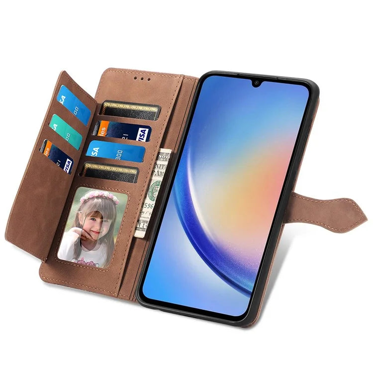 For Samsung Galaxy A15 4G / A15 5G Case Flower Imprinted Anti-Drop Leather Flip Phone Cover